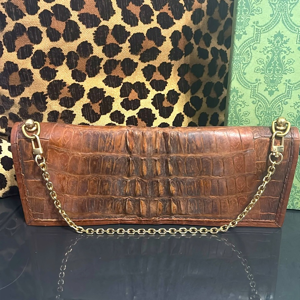 Vintage alligator clutch